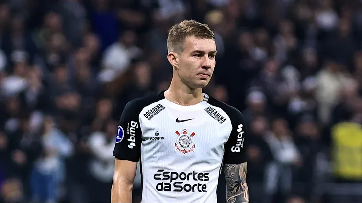 Charles jogador do Corinthians durante partida contra o America de Cali no estadio Arena Corinthians pelo campeonato Copa Sul-americana 2025. Foto: Fabio Giannelli/AGIF