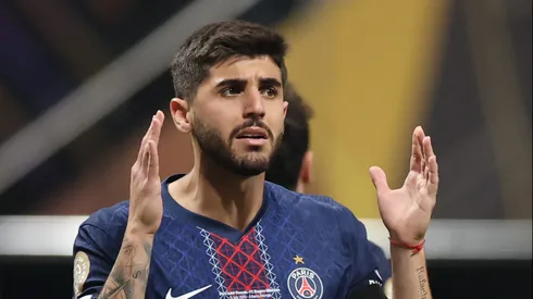 ATLANTA, GEORGIA – JULY 05: Lucas Beraldo #4 of Paris Saint-Germain reacts during the FIFA Club World Cup 2025 quarter final match between Paris Saint-Germain and FC Bayern München at Mercedes-Benz Stadium on July 05, 2025 in Atlanta, Georgia. (Photo by Alex Grimm/Getty Images)