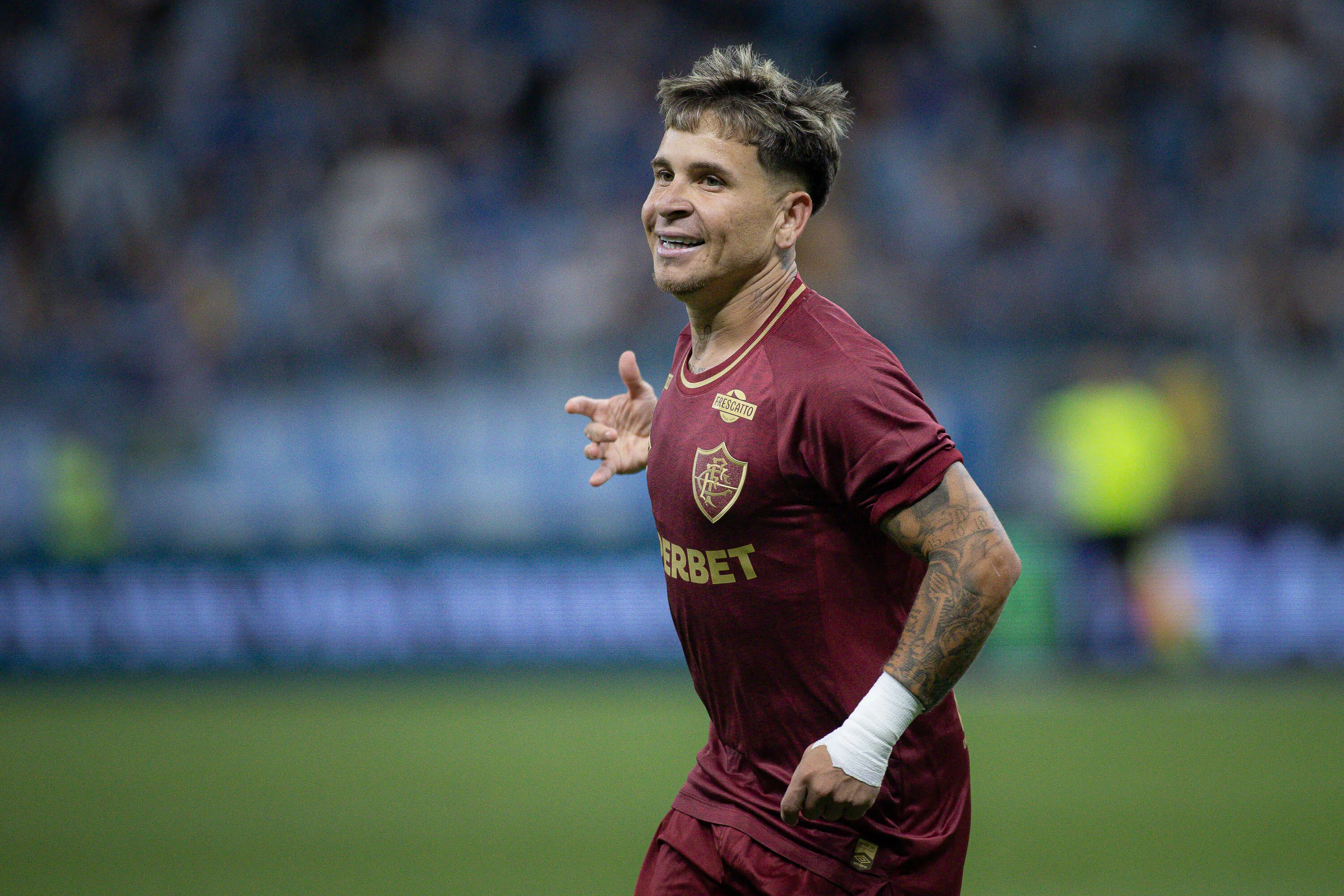 Soteldo brilhou na vitória do Fluminense contra o Grêmio. Foto: Maxi Franzoi/AGIF