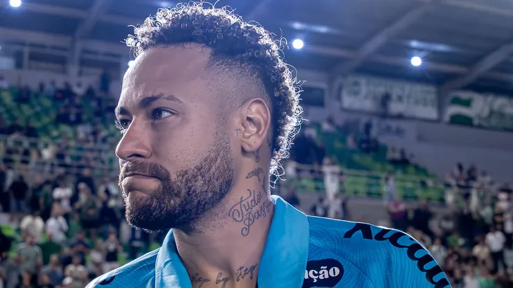 Neymar durante jogo contra o Juventude. Foto: Léo piva/ Santos FC
