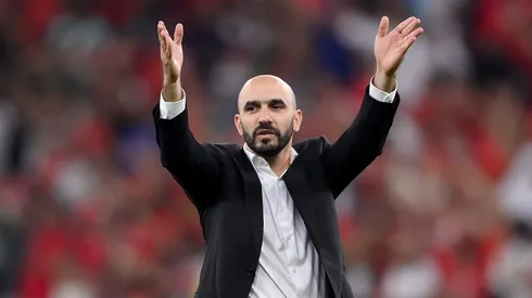 Walid Regragui, técnico do Marrocos. (Photo by Laurence Griffiths/Getty Images)