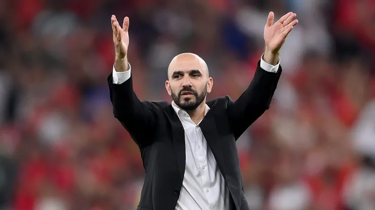Walid Regragui, técnico do Marrocos. (Photo by Laurence Griffiths/Getty Images)