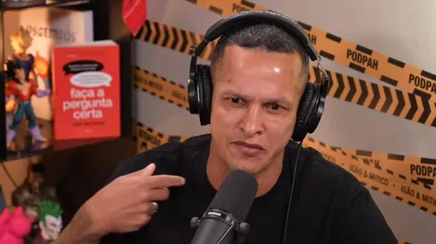 Souza não perdoou e fez provocação contra o Palmeiras. Foto: Reprodução PodPah