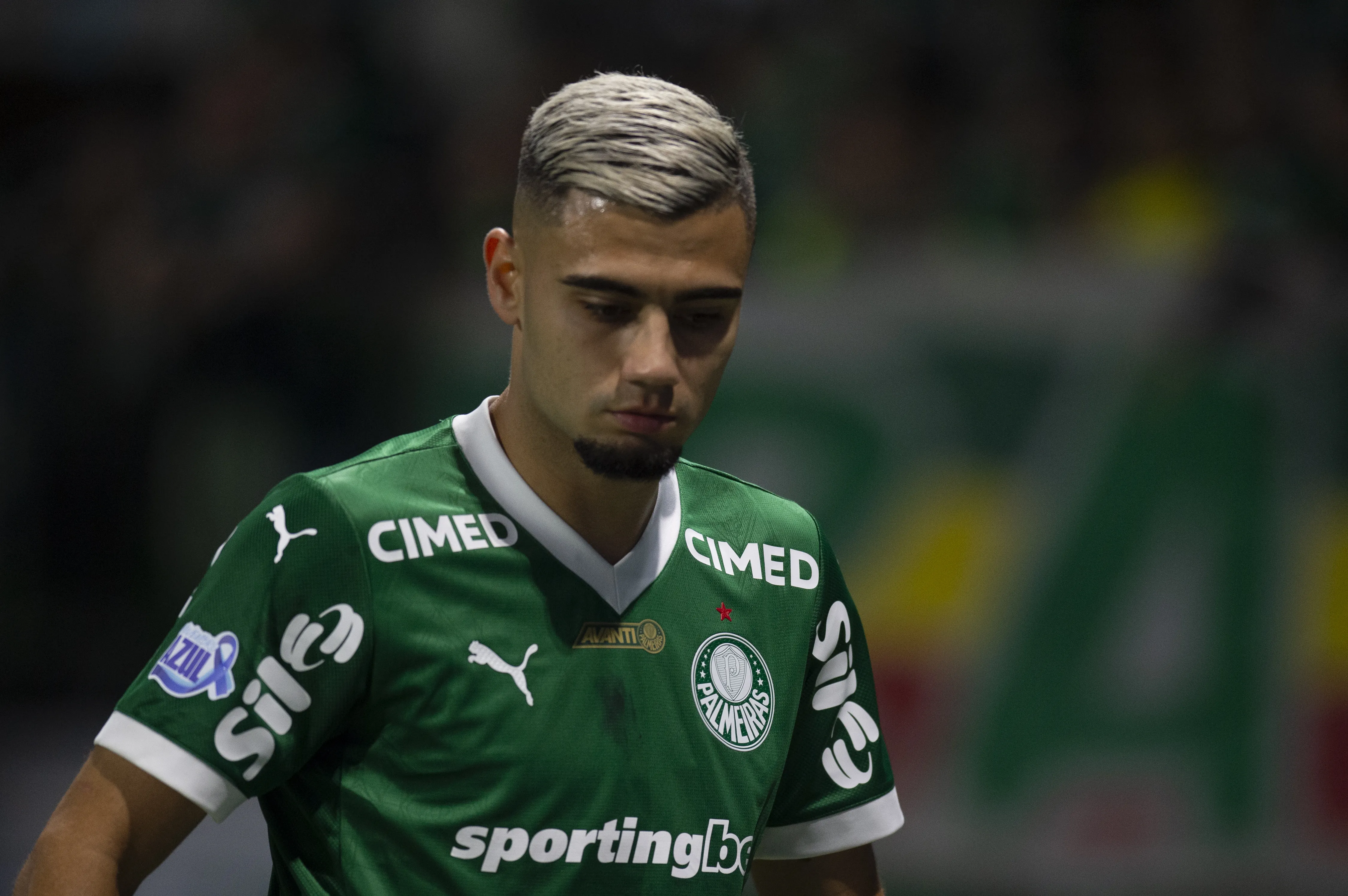 Andreas Pereira jogador do Palmeiras durante partida contra o Santos no estadio Arena Allianz Parque pelo campeonato Brasileiro A 2025. Foto: Anderson Romao/AGIF