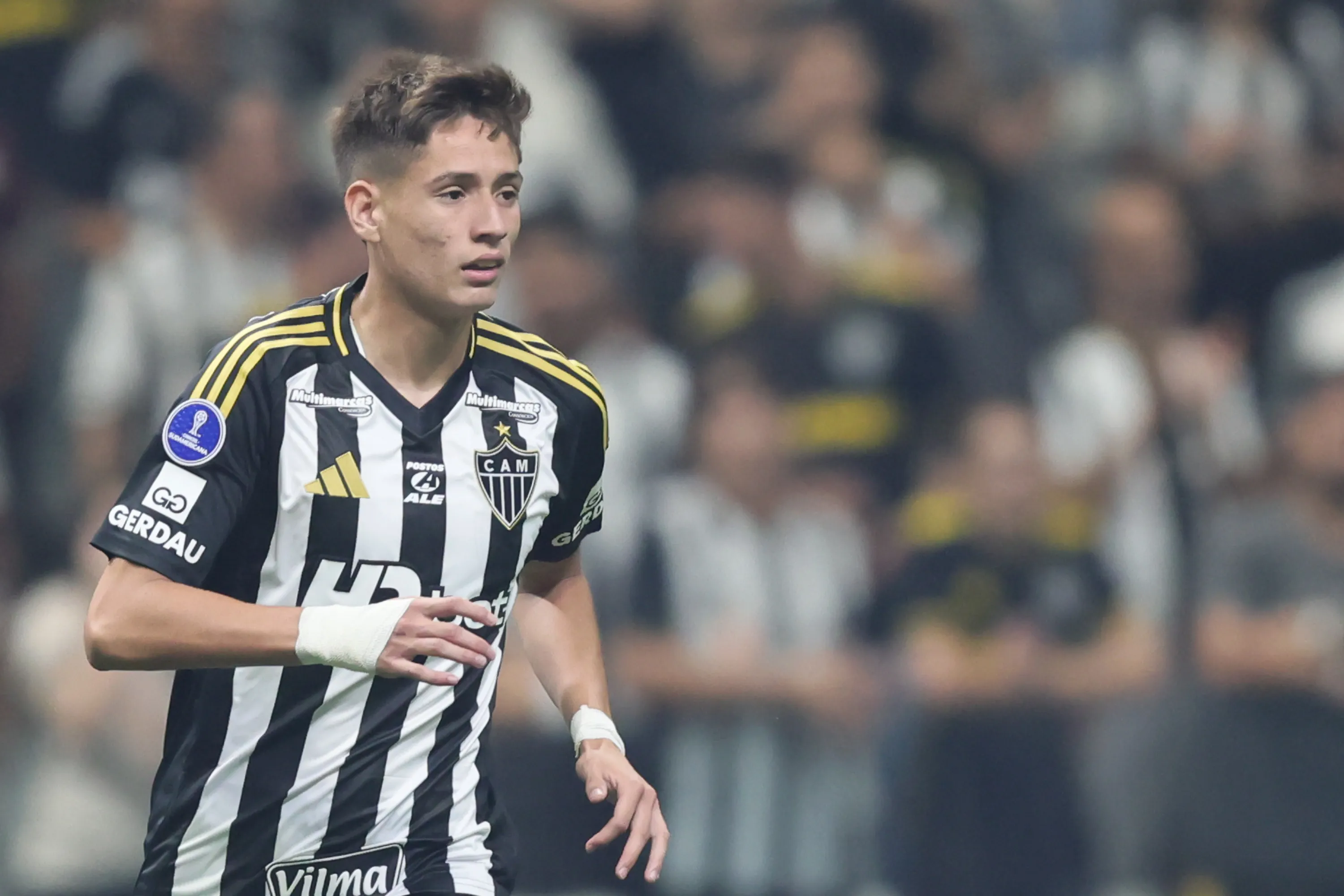 Ivan Roman jogador do Atletico-MG durante partida contra o Bolivar no estadio Arena MRV pelo campeonato Copa Sul-americana 2025. Foto: Gilson Lobo/AGIF