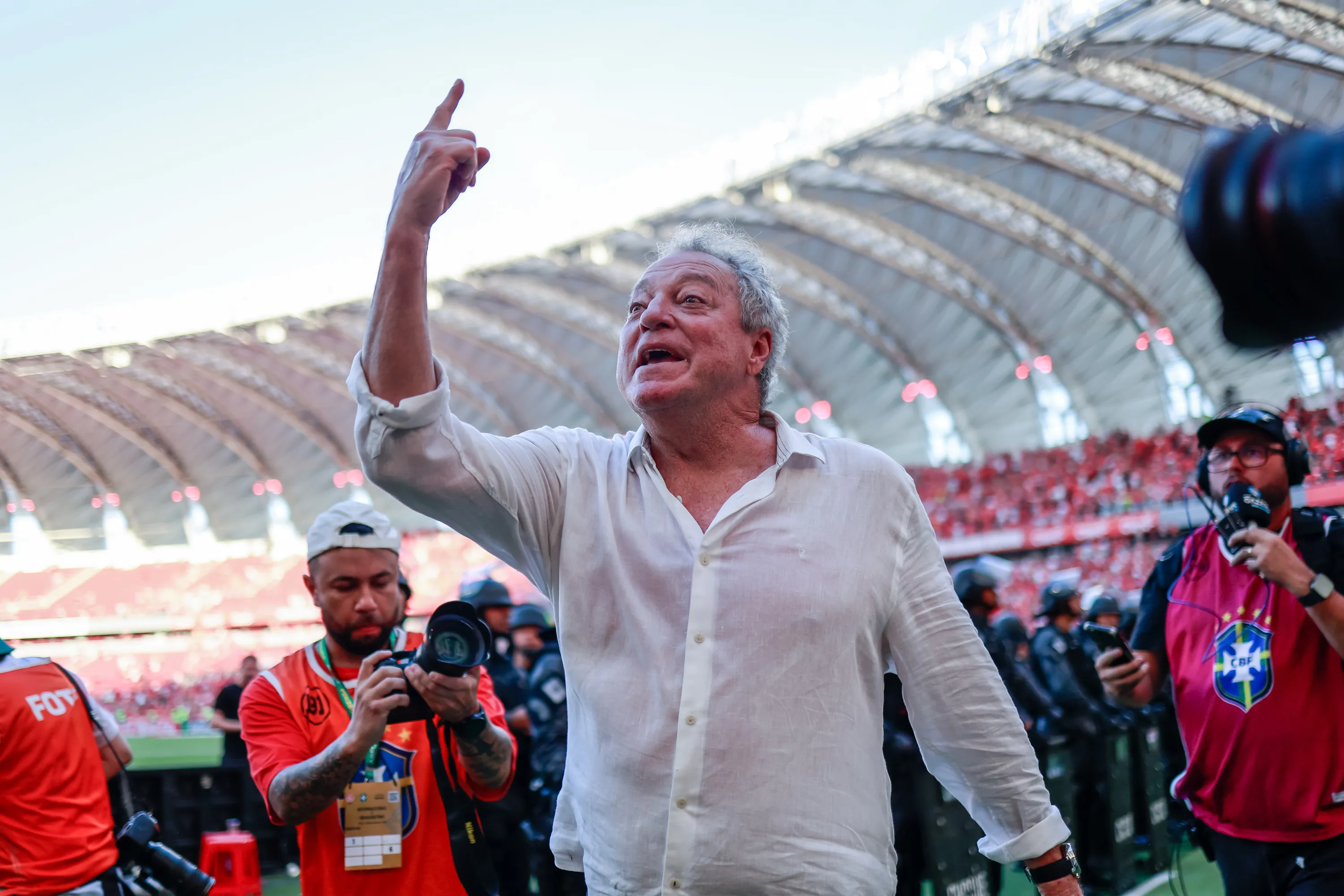 Abel Braga tecnico do Internacional durante partida contra o Bragantino no estadio Beira-Rio pelo campeonato Brasileiro A 2025. Foto: Luiz Erbes/AGIF