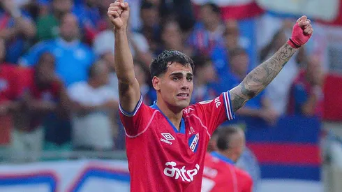 Lucas Villalba durante confronto entre Nacional e Bahia na Libertadores de 2025. Foto: AGIF