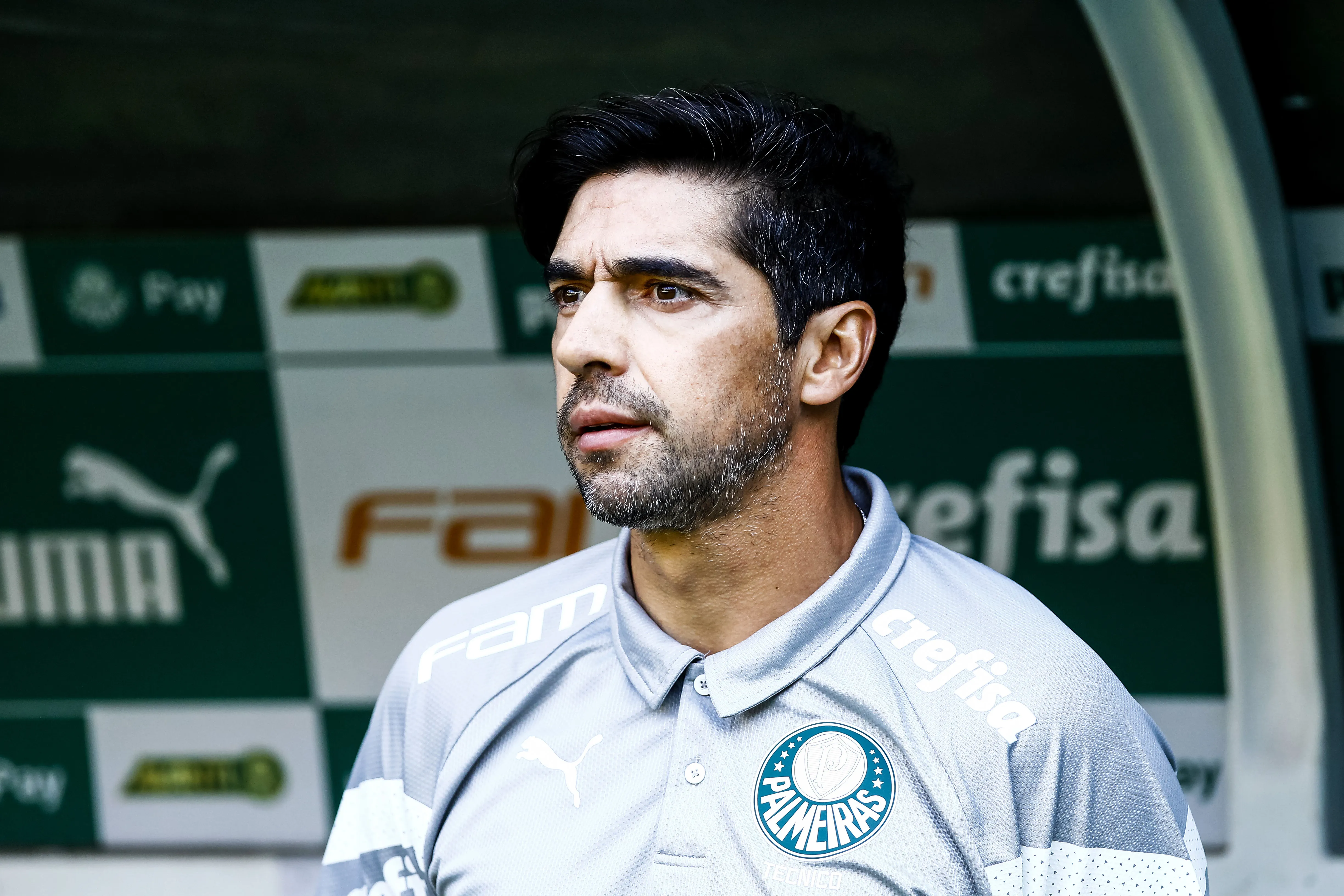 SP – SAO PAULO – 18/08/2024 – BRASILEIRO A 2024, PALMEIRAS X SAO PAULO – Abel Ferreira tecnico do Palmeiras durante partida contra o Sao Paulo no estadio Arena Allianz Parque pelo campeonato Brasileiro A 2024. Foto: Marco Miatelo/AGIF