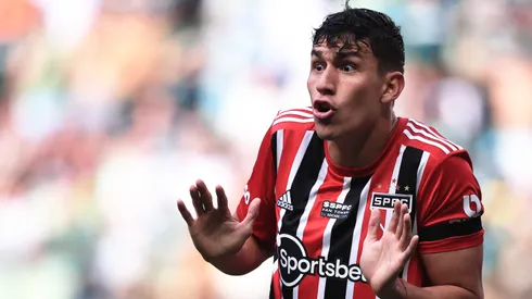 Ferraresi jogador do Sao Paulo durante partida contra o Palmeiras no estadio Arena Allianz Parque pelo campeonato Paulista 2023.