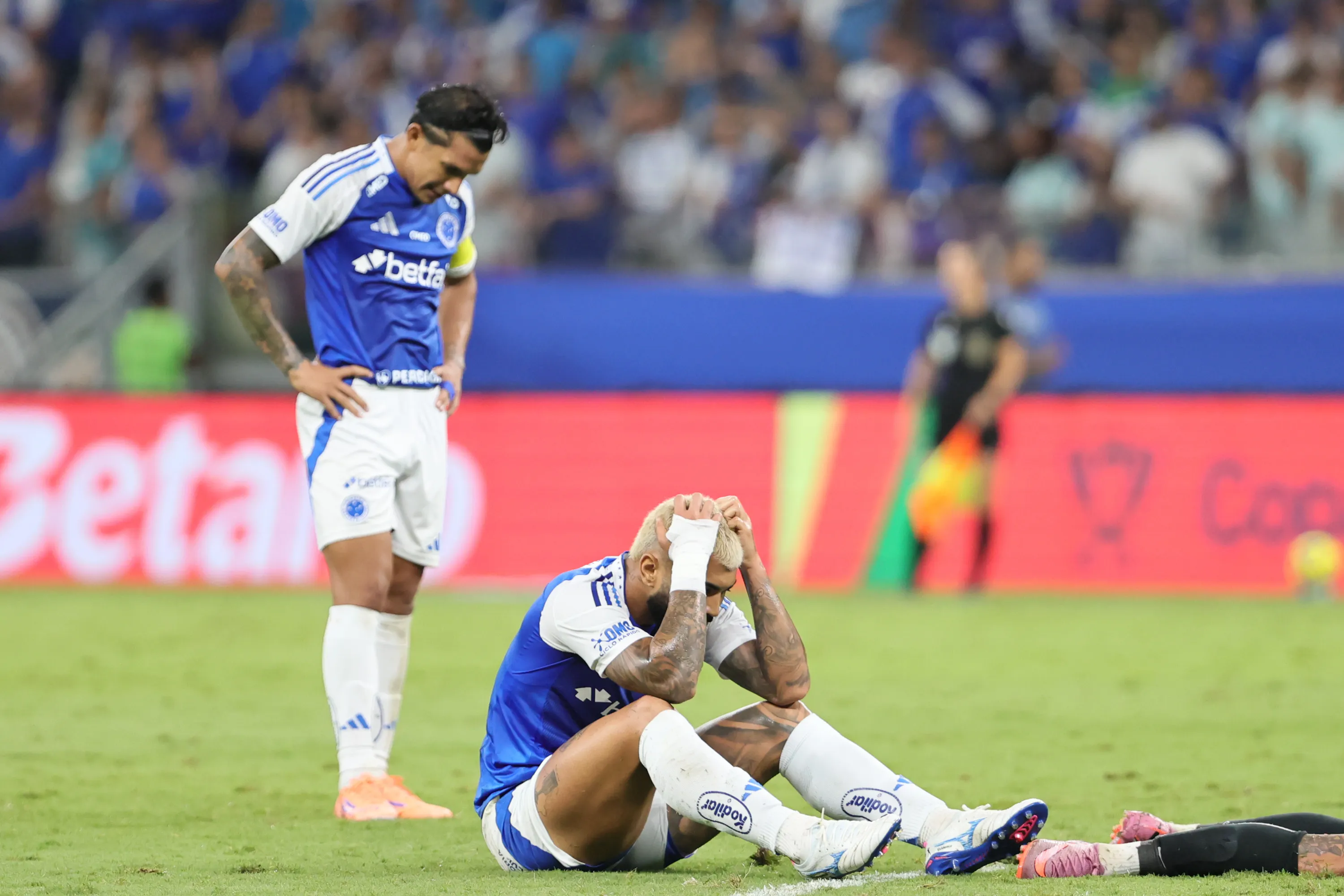 Gabriel Barbosa Gabigol jogador do Cruzeiro lamenta durante partida contra o Corinthians no estadio Mineirao pelo campeonato Copa Do Brasil 2025. Foto: Gilson Lobo/AGIF
