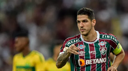 Nino jogador do Fluminense comemora seu gol durante partida contra o Cuiaba no estadio Maracana pelo campeonato BRASILEIRO A 2023.