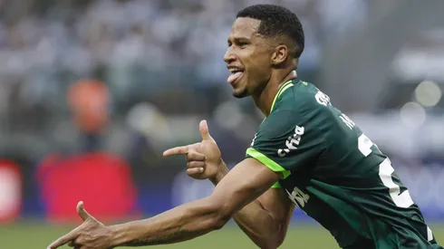 Murilo of Palmeiras celebrates after scoring the team's first goal during a match between Palmeiras and Ituano as part of Semi-finals of Campeonato Paulista (Sao Paulo State Championship) at Allianz Parque on March 19, 2023 in Sao Paulo, Brazil.