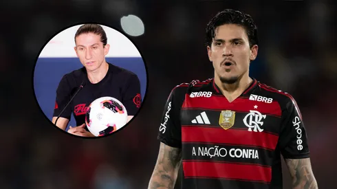 Filipe Luís crava retorno de Pedro. Fotos: Adriano Fontes/Flamengo e Jorge Rodrigues/AGIF