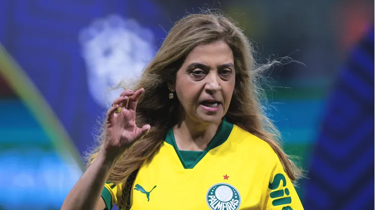 Leila Pereira presidente do Palmeiras durante partida contra o Fortaleza no estadio Arena Allianz Parque pelo campeonato Brasileiro A 2025. Foto: Ettore Chiereguini/AGIF