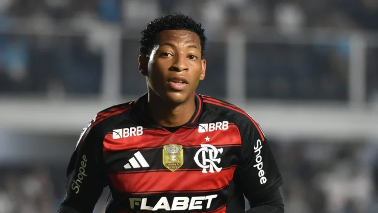 SP - SANTOS - 16/07/2025 - BRASILEIRO A 2025, SANTOS X FLAMENGO - Plata jogador do Flamengo durante partida contra o Santos no estadio Vila Belmiro pelo campeonato Brasileiro A 2025. Foto: Jota Erre/AGIF