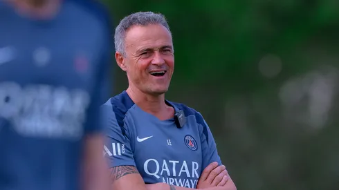 Luis Enrique, técnico do PSG em treino no Catar. Foto: PSG