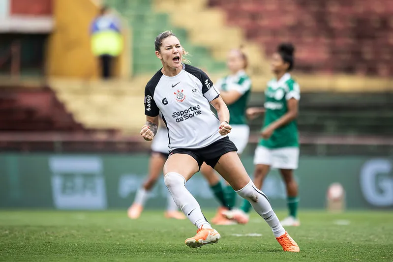 Gabi Zanotti foi a autora do gol da vitória do Corinthians no jogo de volta da final do Paulistão Feminino - Foto: Jhony Inacio/Ag. Paulistão