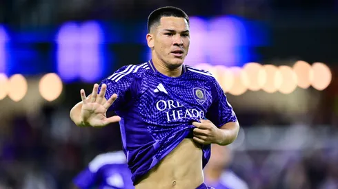 César Araújo #5 of Orlando City celebrates after scoring the team's first goal during the MLS match between Orlando City and Toronto FC at Inter&Co Stadium on March 01, 2025 in Orlando, Florida.
