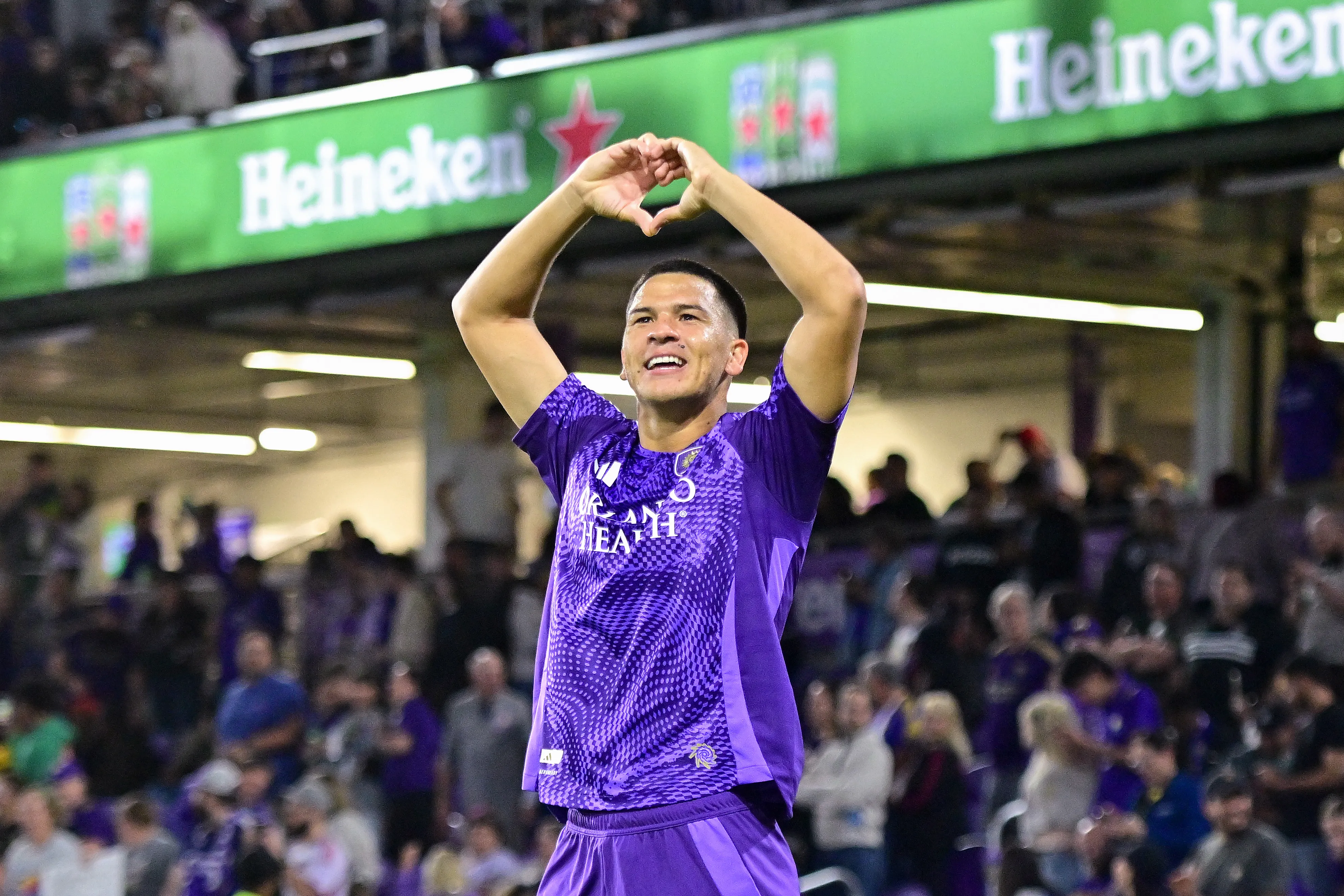 César Araújo #5 of Orlando City celebrates after scoring the team’s first goal during the MLS match between Orlando City and Toronto FC at Inter&amp;Co Stadium on March 01, 2025 in Orlando, Florida. (Photo by Julio Aguilar/Getty Images)