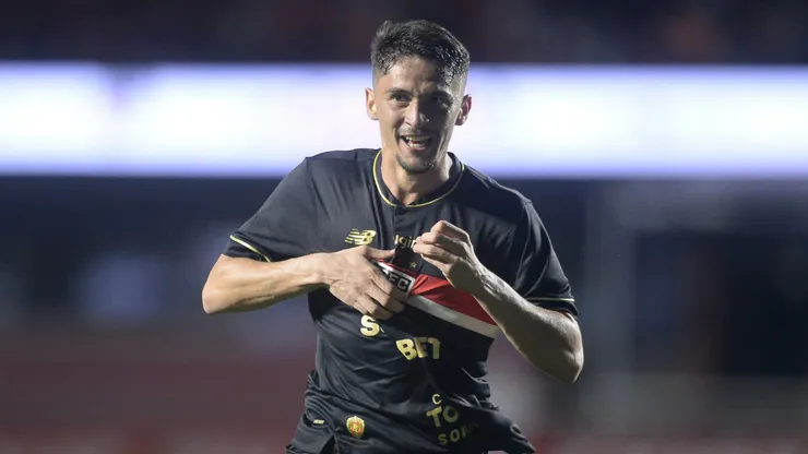 SP - SAO PAULO - 24/08/2025 - BRASILEIRO A 2025, SAO PAULO X ATLETICO-MG - Pablo Maia jogador do Sao Paulo comemora seu gol durante partida contra o Atletico-MG no estadio Morumbi pelo campeonato Brasileiro A 2025. Foto: Alan Morici/AGIF