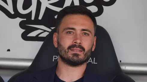 Davide Ancelotti tecnico do Botafogo durante partida contra o Santos no estadio Engenhao pelo campeonato Brasileiro A 2025. Foto: Thiago Ribeiro/AGIF