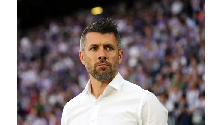 Paulo Pezzolano, Head Coach of Real Valladolid CF, looks on prior to the LaLiga Santander match between Real Valladolid CF and Getafe CF at Estadio Municipal Jose Zorrilla on June 04, 2023 in Valladolid, Spain. (Photo by Angel Martinez/Getty Images)