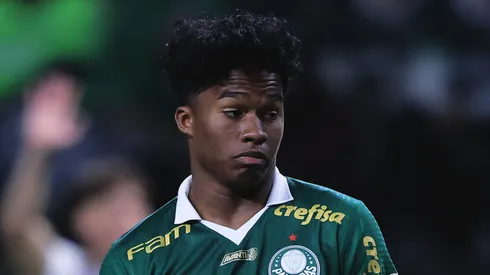 Endrick pelo Palmeiras durante partida contra o San Lorenzo no estadio Arena Allianz Parque pelo campeonato Copa Libertadores 2024. Foto: Ettore Chiereguini/AGIF