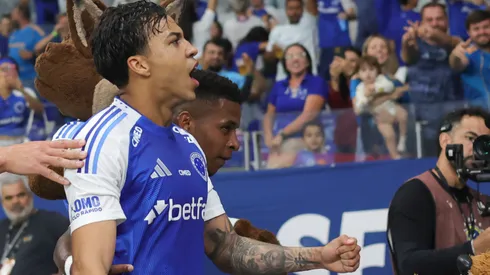 Kaio Jorge jogador do Cruzeiro comemora seu gol durante partida contra o Corinthians no estadio Mineirao pelo campeonato Brasileiro A 2025. Foto: Gilson Lobo/AGIF