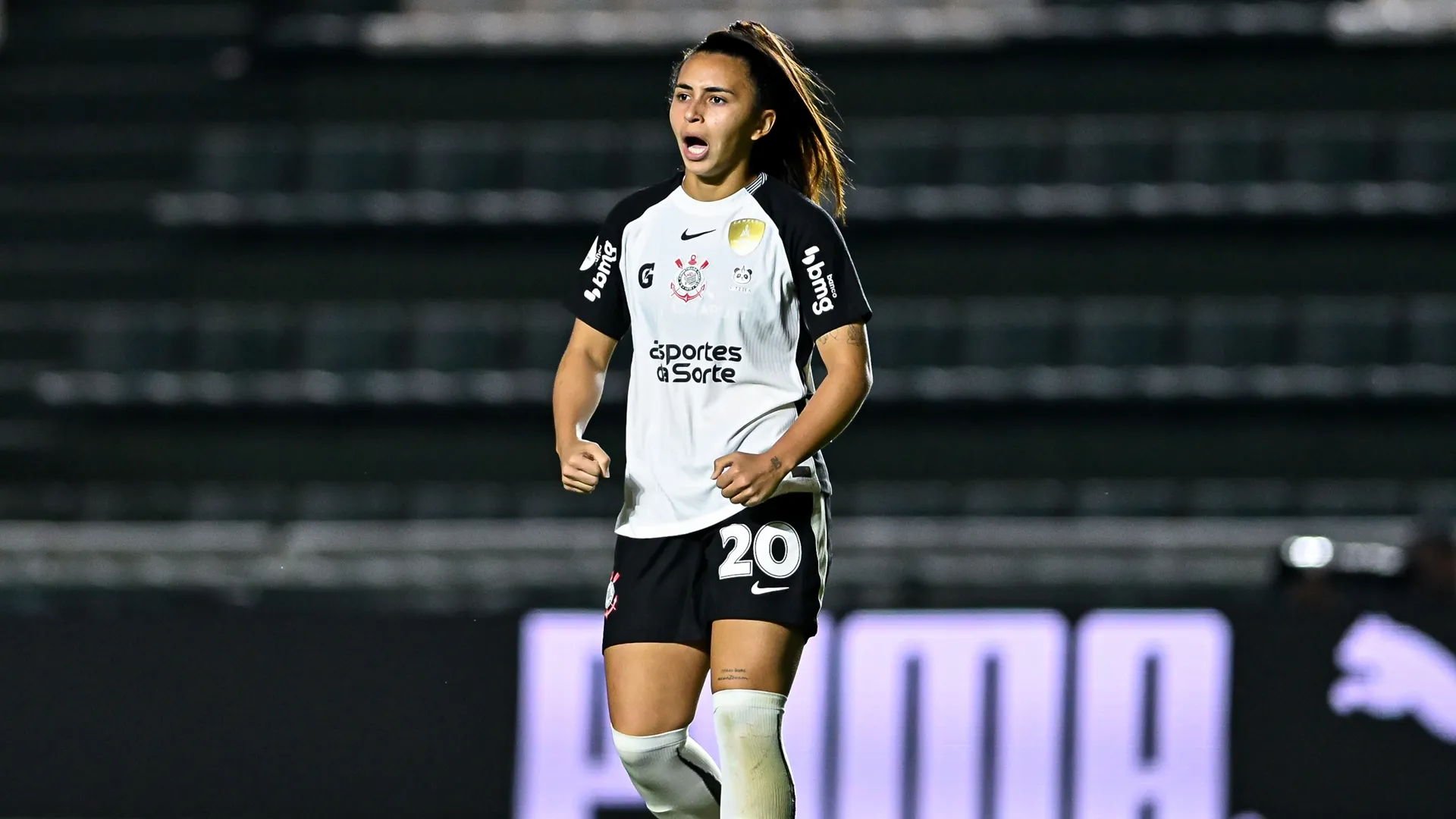 Mariza durante partida do Corinthains contra a Ferroviária na Libertadores Feminina