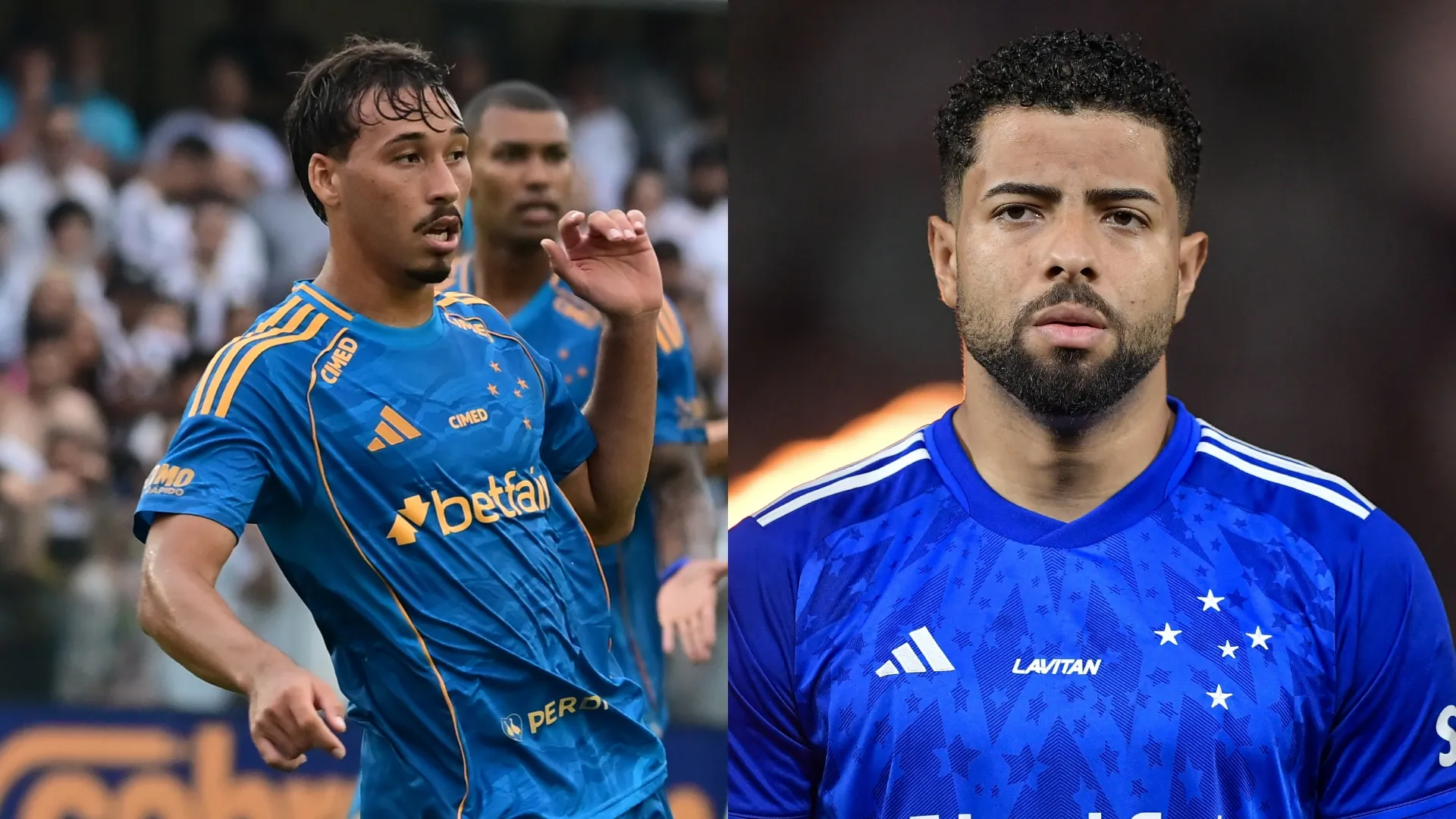 Japa, volante, e João Marcelo, zagueiro, jogadores do Cruzeiro (Imagem: Jota Erre/ Thiago Ribeiro/AGIF)