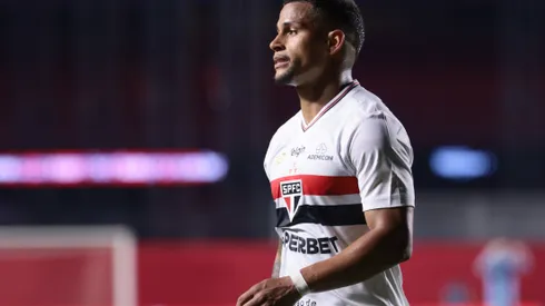 Mailton jogador do Sao Paulo durante partida contra o Bahia no estadio Morumbi pelo campeonato Brasileiro A 2025. Foto: Marcello Zambrana/AGIF