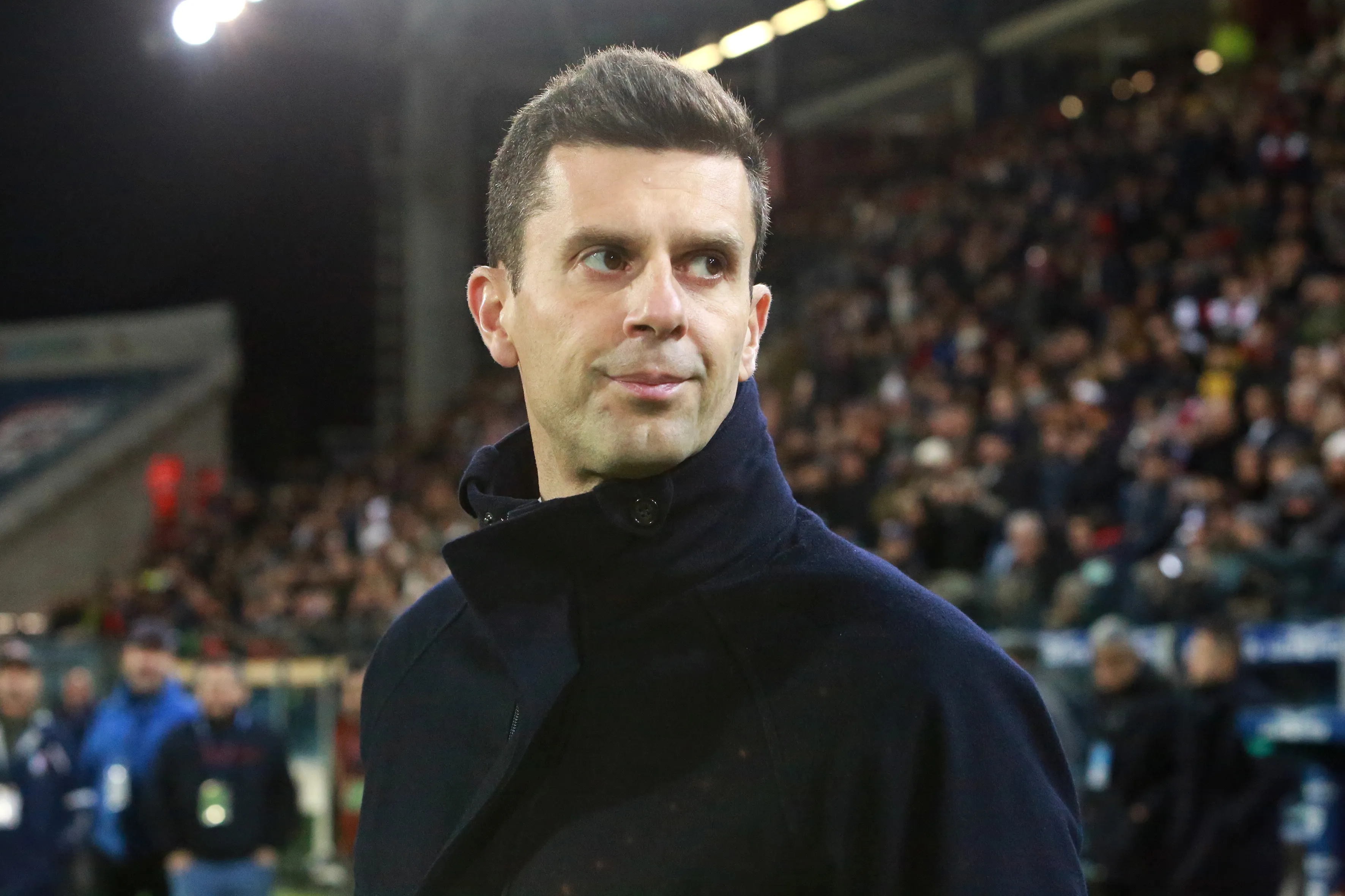 CAGLIARI, ITALY – FEBRUARY 23: Thiago Motta coach of Juventus looks on during the Serie A match between Cagliari and Juventus at Sardegna Arena on February 23, 2025 in Cagliari, Italy. (Photo by Enrico Locci/Getty Images)