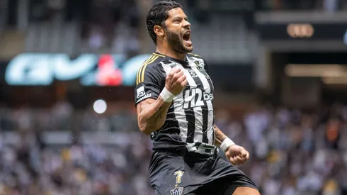Hulk jogador do Atletico-MG comemora seu gol durante partida contra o Vasco no estadio Arena MRV pelo campeonato Brasileiro A 2025. Foto: Fernando Moreno/AGIF