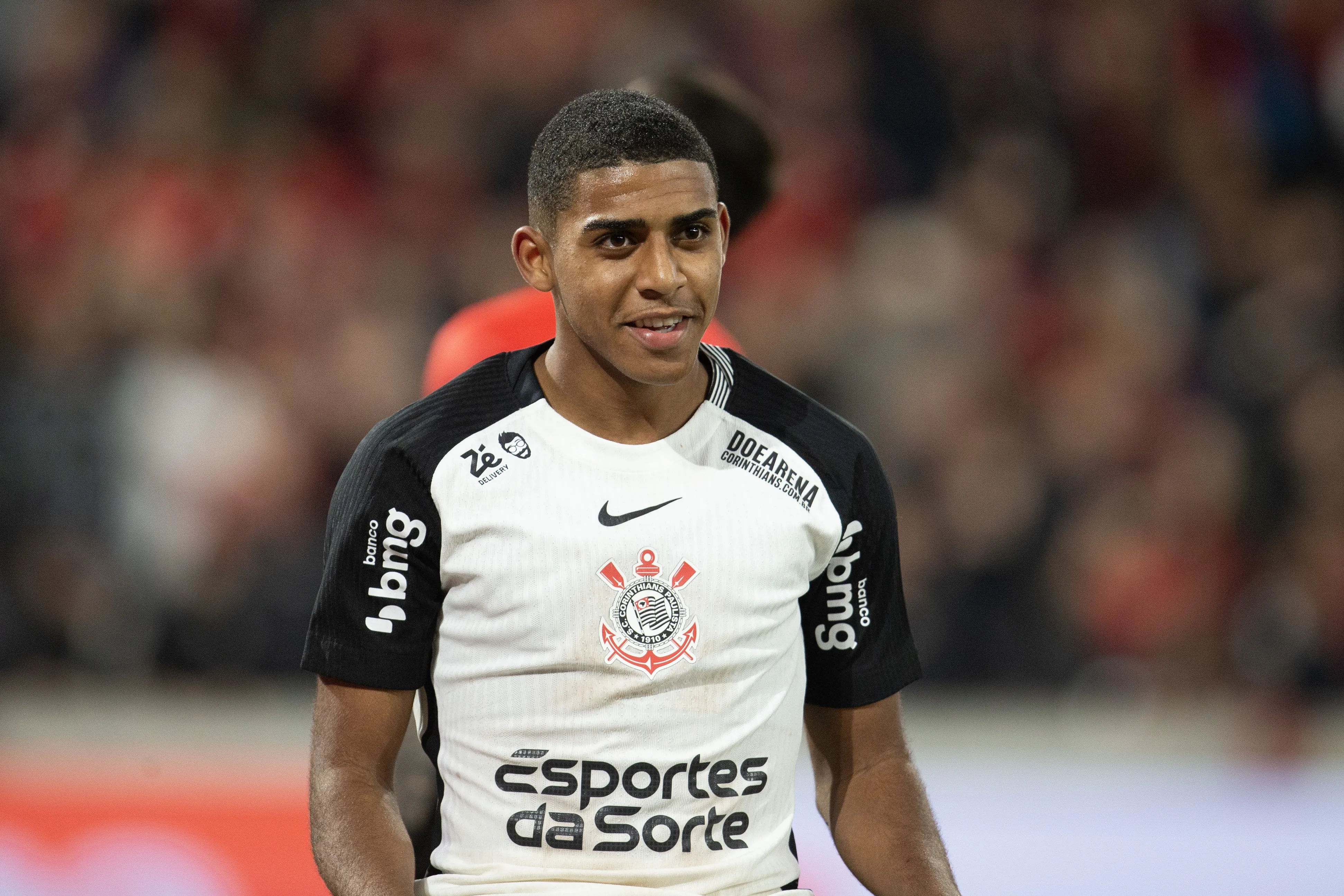 PR – CURITIBA – 27/08/2025 – COPA DO BRASIL 2025, ATHLETICO-PR X CORINTHIANS – Gui Negao jogador do Corinthians comemora seu gol durante partida contra o Athletico-PR no estadio Arena da Baixada pelo campeonato Copa Do Brasil 2025. Foto: Hedeson Alves/AGIF