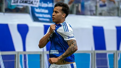 Kaio Jorge jogador do Cruzeiro comemora seu gol durante partida contra o Ceara no estadio Mineirao pelo campeonato Brasileiro A 2025.