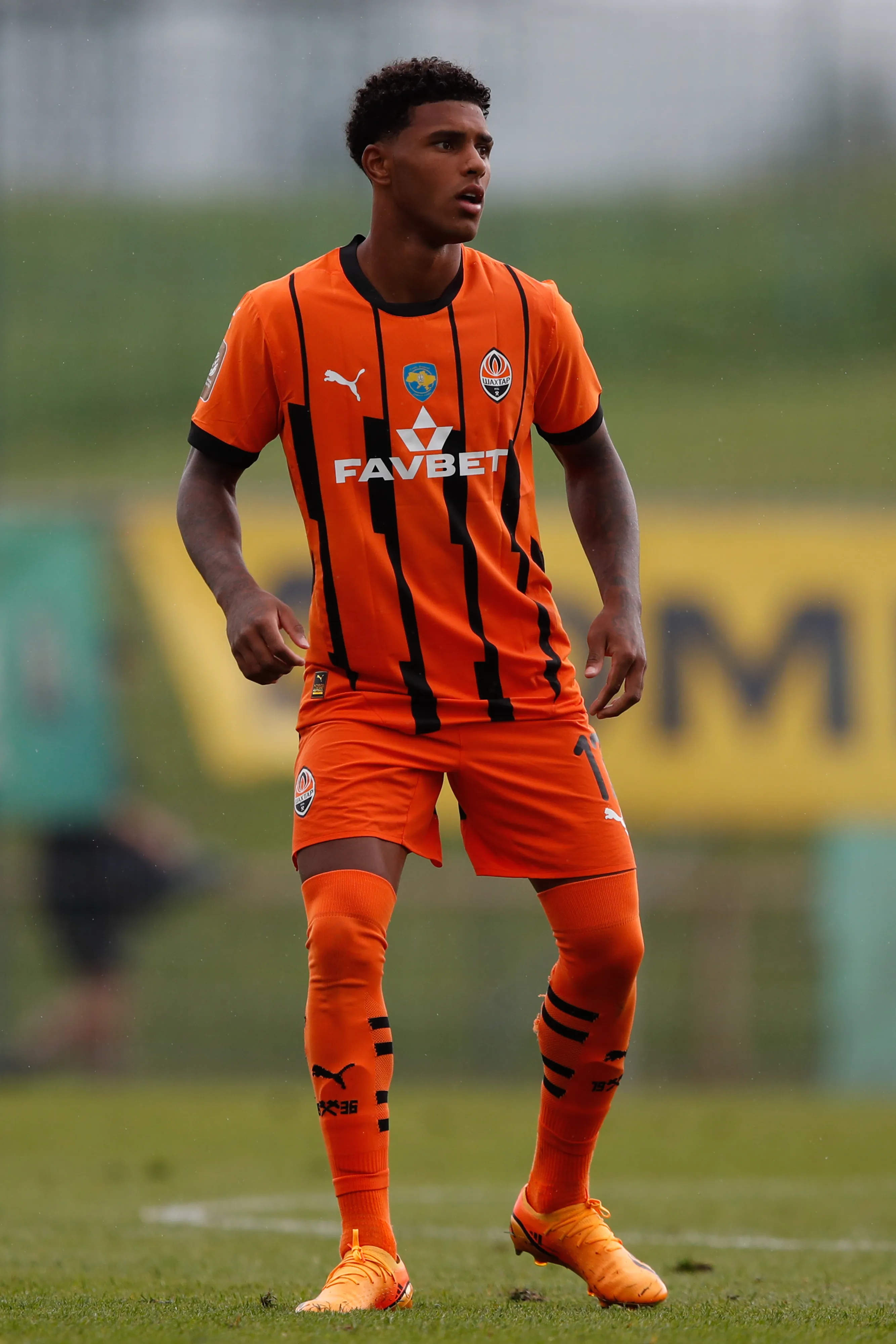 VILLACH, AUSTRIA – JULY 20: Vinicius Tobias of Shakhtar Donetsk during the friendly match between Ipswich Town and Shakhtar Donetsk at Sportzentrum Landskron on July 20, 2024 in Villach, Austria. (Photo by Timothy Rogers/Getty Images)