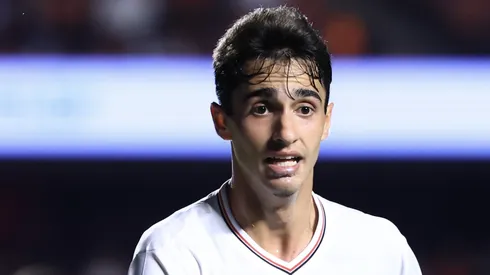 Rodriguinho jogador do São Paulo durante partida contra o Vitoria no estádio Morumbi pelo campeonato Brasileiro A 2025. Foto: Marcello Zambrana/AGIF
