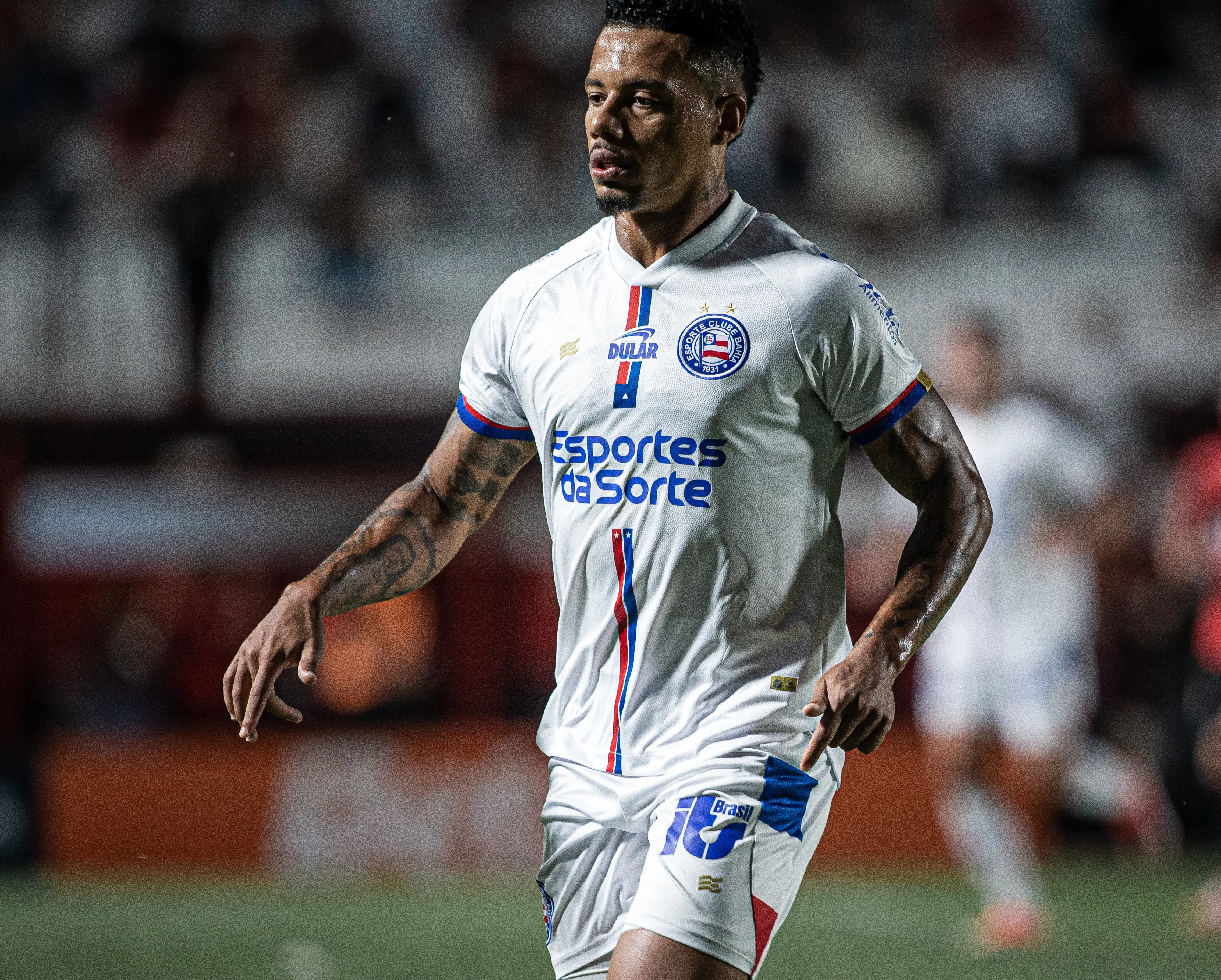 Rafael Ratao jogador do Bahia durante partida contra o Atletico-GO no estadio Antonio Accioly pelo campeonato Brasileiro A 2024. Foto: Isabela Azine/AGIF