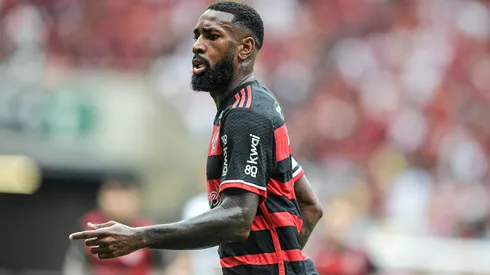 Gerson jogador do Flamengo durante partida contra o Juventude no estadio Maracana pelo campeonato Brasileiro A 2024.