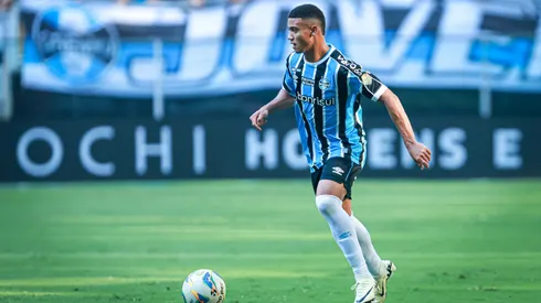 Gustavo Nunes jogador do Gremio durante partida contra o Guarany de Bage no estadio Arena do Gremio pelo campeonato Gaucho 2024.