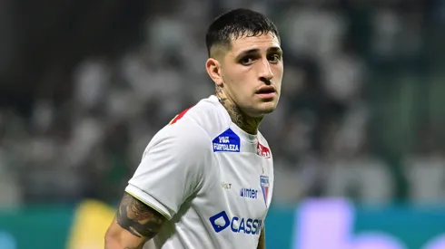 Gaston Avila jogador do Fortaleza durante partida contra o Palmeiras no estadio Arena Allianz Parque pelo campeonato Brasileiro A 2025. Foto: Jota Erre/AGIF