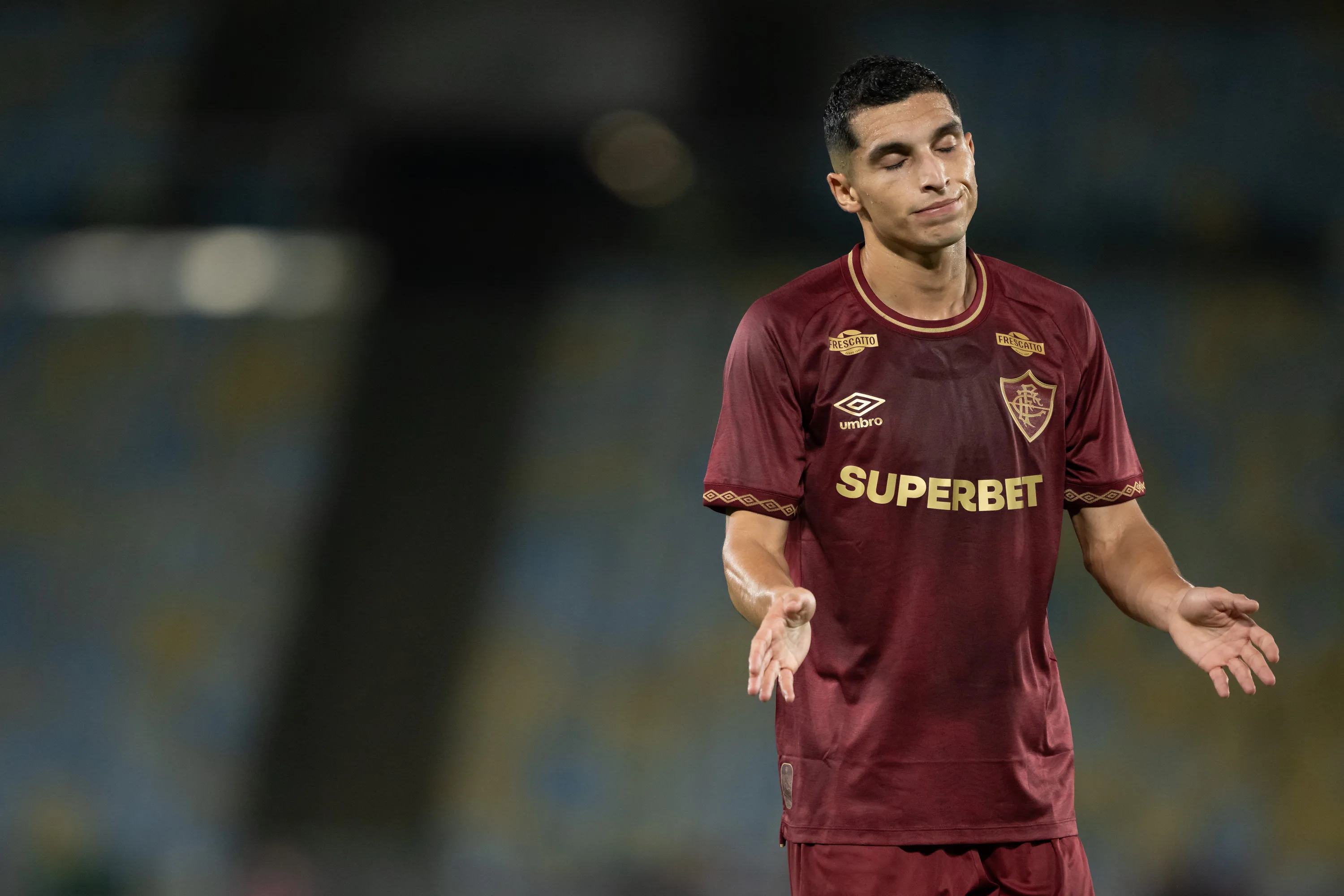 Kevin Serna jogador do Fluminense durante partida contra o Juventude no estadio Maracana pelo campeonato Brasileiro A 2025. Foto: Jorge Rodrigues/AGIF