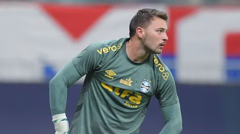 Gabriel Grando jogador do Gremio durante partida contra o Bahia no estadio Arena Fonte Nova pelo campeonato Brasileiro A 2025. Foto: Jhony Pinho/AGIF