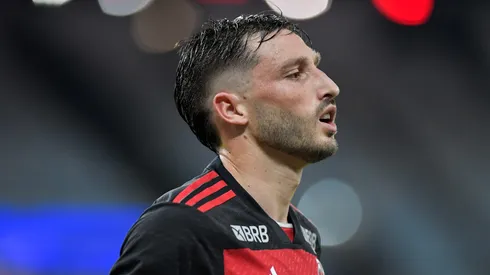 Vina jogador do Flamengo durante partida contra o Boavista no estadio Maracana pelo campeonato Carioca 2024.