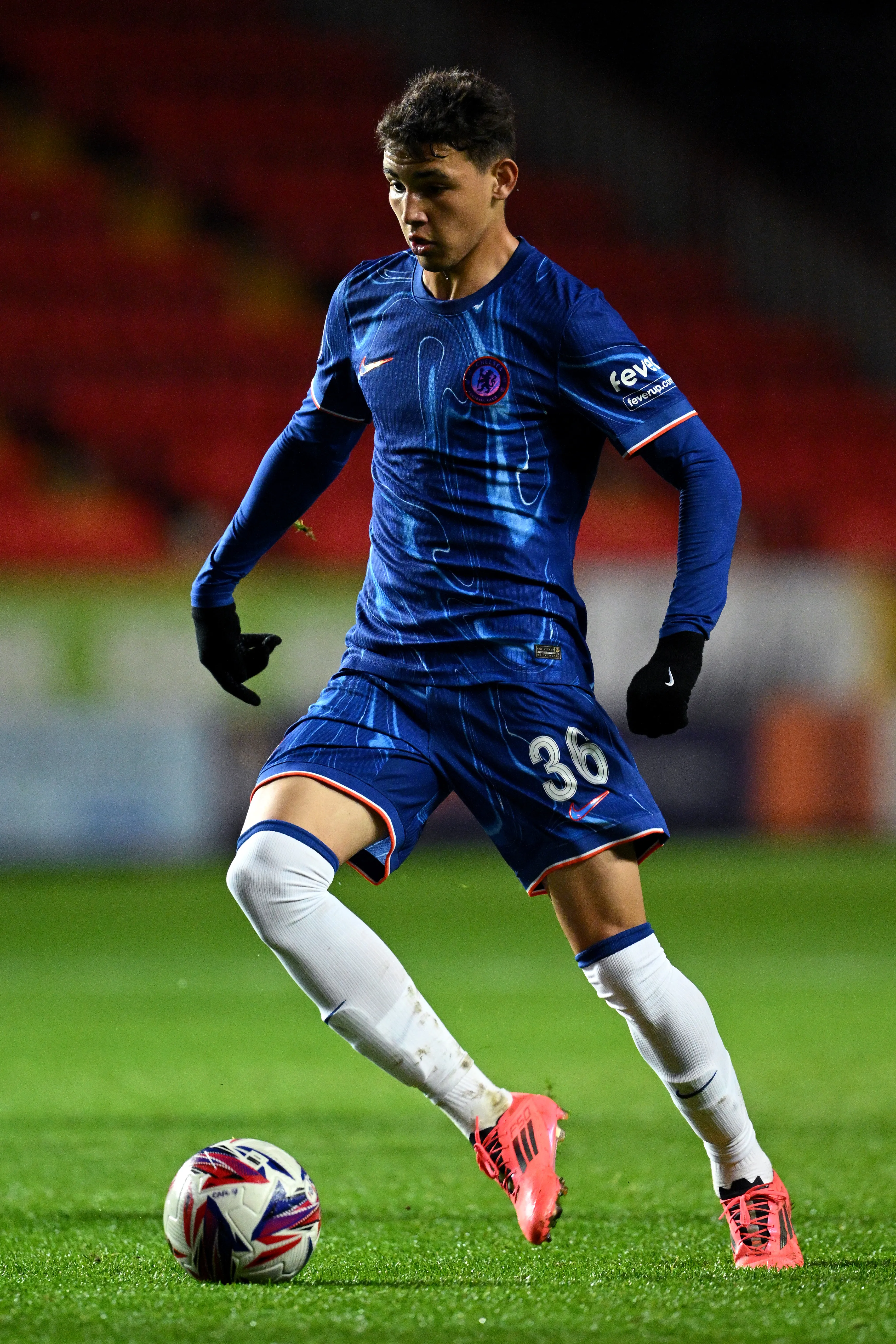 LONDON, ENGLAND – OCTOBER 29: Deivid Washington of Chelsea  during the Bristol Street Motors Trophy match between Charlton Athletic and Chelsea U21 at The Valley on October 29, 2024 in London, England. (Photo by Justin Setterfield/Getty Images)