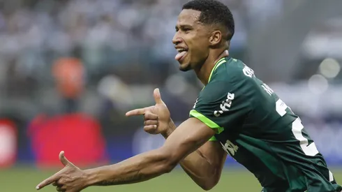 Murilo of Palmeiras celebrates after scoring the team's first goal during a match between Palmeiras and Ituano as part of Semi-finals of Campeonato Paulista (Sao Paulo State Championship) at Allianz Parque on March 19, 2023 in Sao Paulo, Brazil.