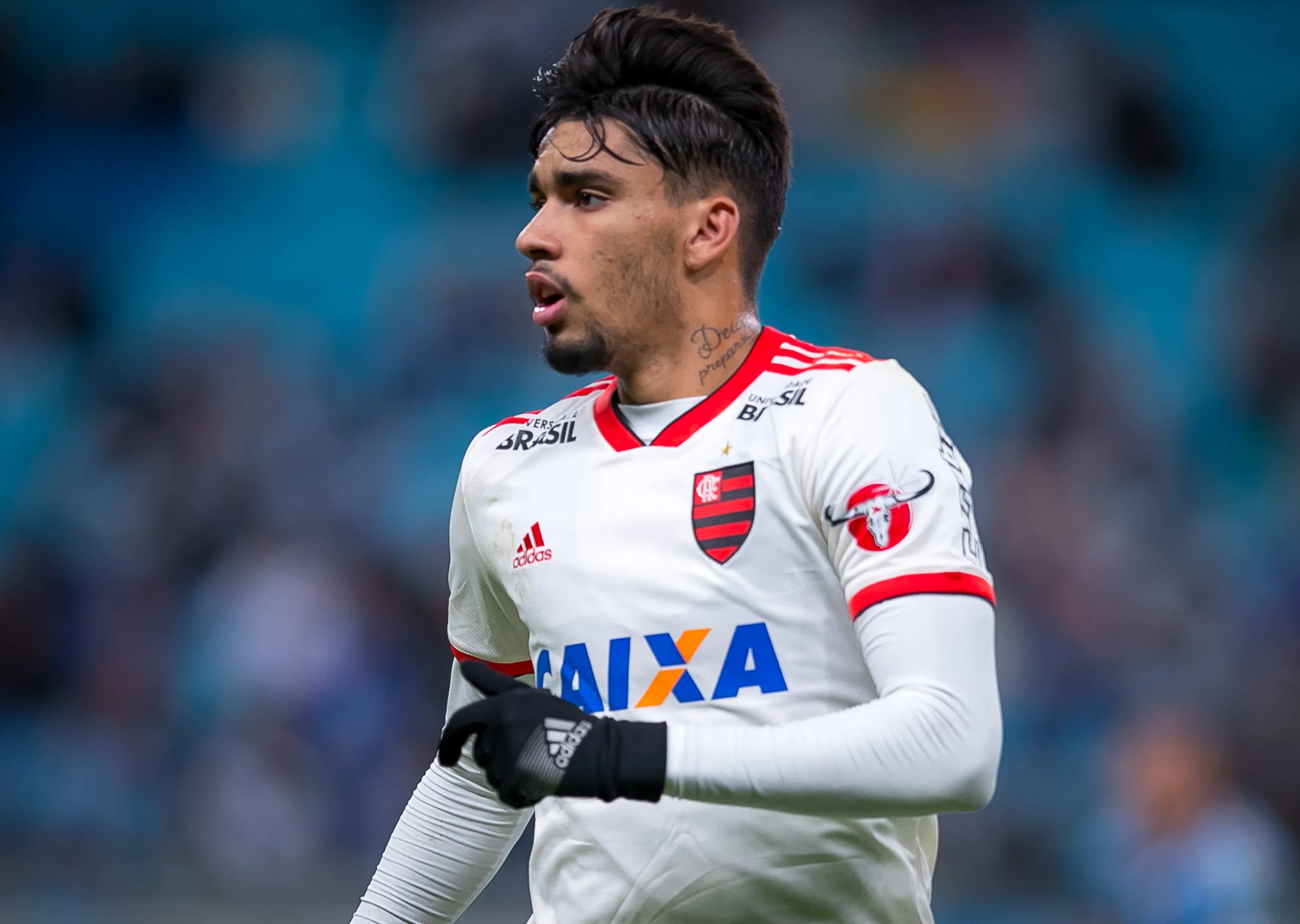 RS – Porto Alegre – 04/08/2018 – Brasileiro Serie A 2018- Gremio x Flamengo – Lucas Paqueta jogador do Flamengo durante partida contra o Gremio no estadio Arena do Gremio pelo campeonato Brasileiro A 2018. Foto: Liamara Polli/AGIF