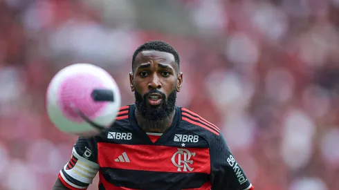 Gerson jogador do Flamengo durante partida contra o Juventude no estadio Maracana pelo campeonato Brasileiro A 2024.