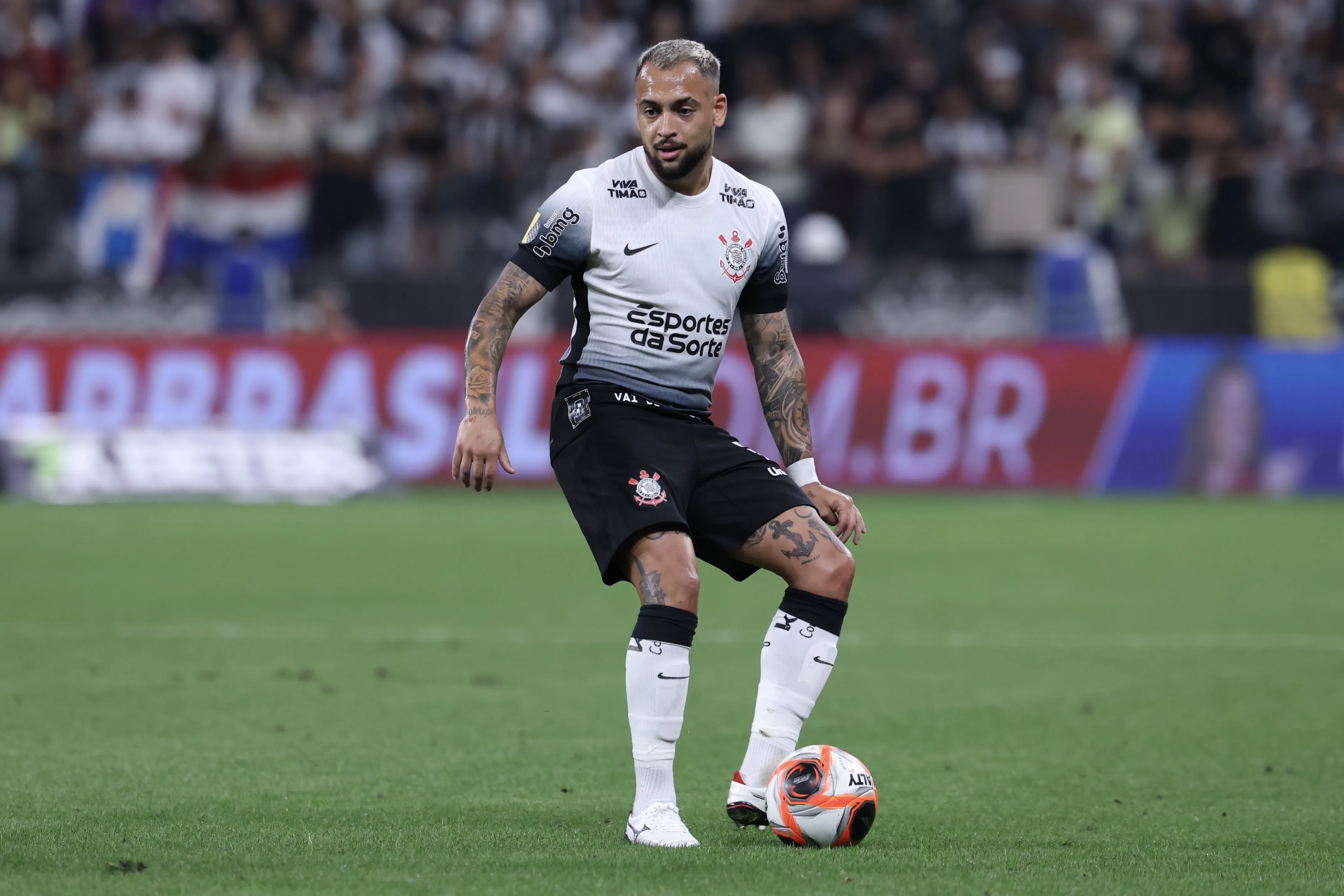 Maycon durante partida contra o São Bernardo no Campeonato Paulista de 2025. Foto: Marcello Zambrana/AGIF