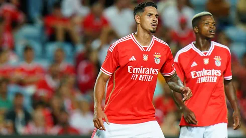 Lucas Verissimo of SL Benfica during the Pre-Season Friendly match between Al Nassr and SL Benfica at Estadio Algarve on July 20, 2023 in Faro, Portugal.